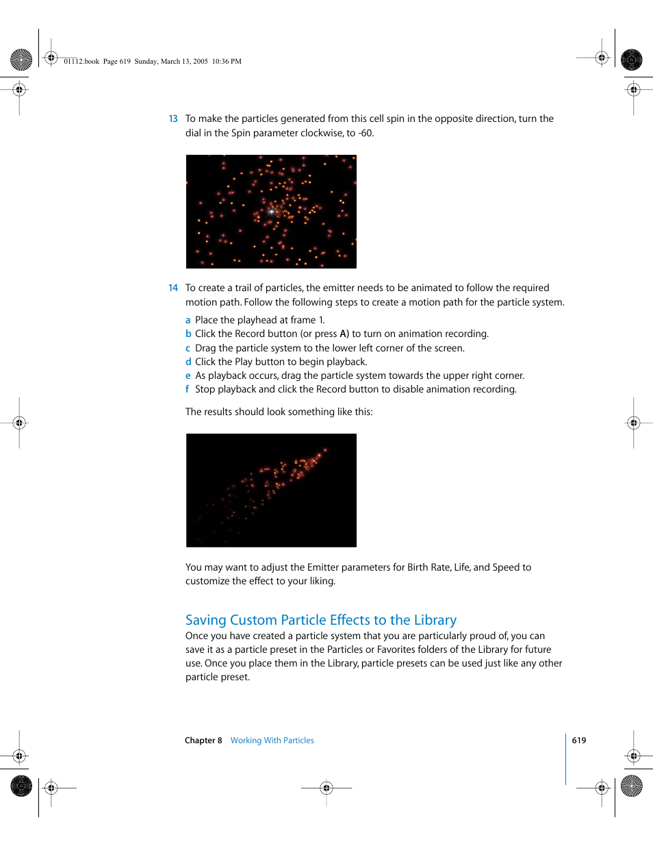 Saving custom particle effects to the library | Apple Motion 2 User Manual | Page 619 / 999
