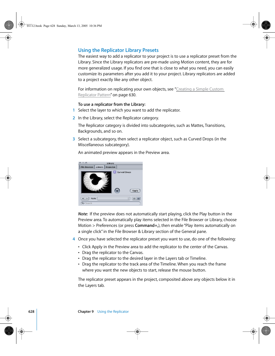 Using the replicator library presets | Apple Motion 2 User Manual | Page 628 / 999