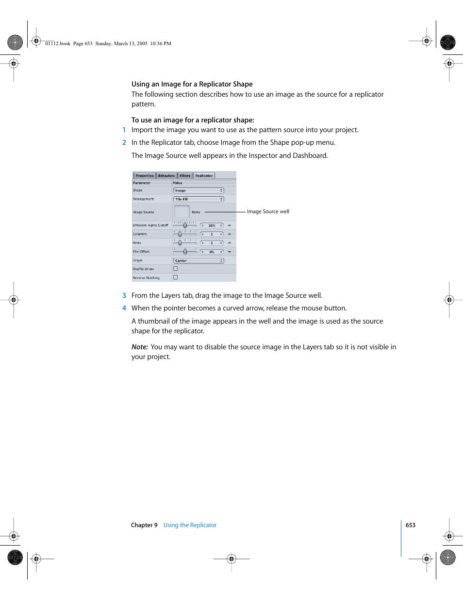 Using an image for a, Replicator shape | Apple Motion 2 User Manual | Page 653 / 999