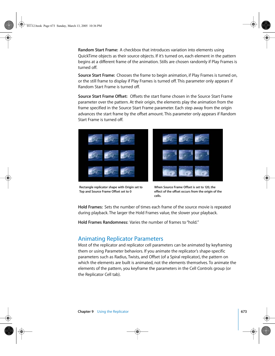 Animating replicator parameters | Apple Motion 2 User Manual | Page 673 / 999