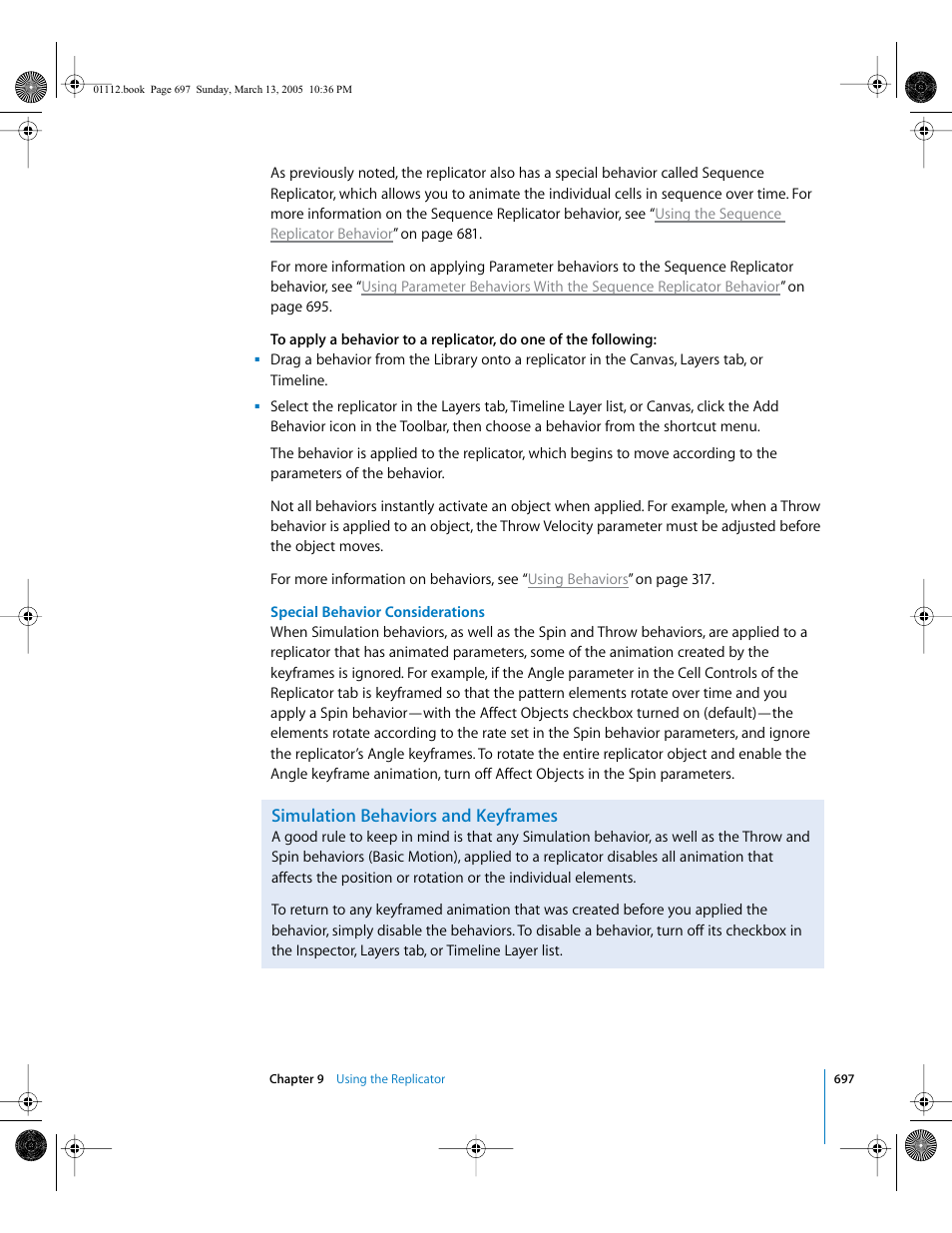Simulation behaviors and keyframes | Apple Motion 2 User Manual | Page 697 / 999