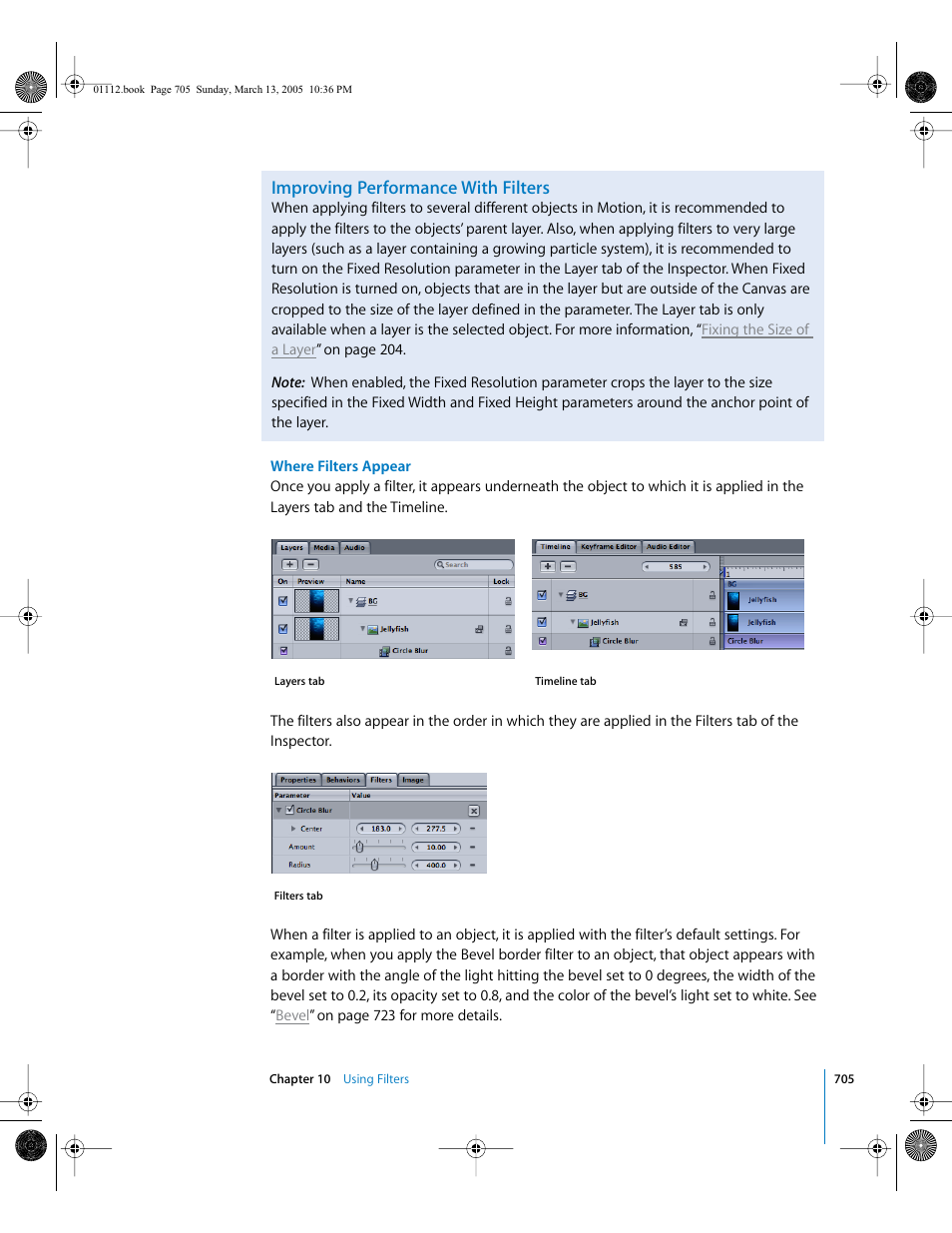 Improving performance with filters | Apple Motion 2 User Manual | Page 705 / 999