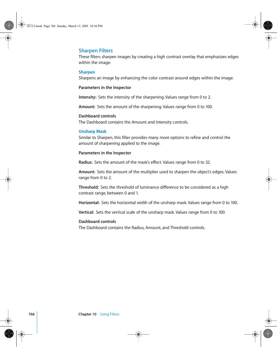 Sharpen filters | Apple Motion 2 User Manual | Page 766 / 999