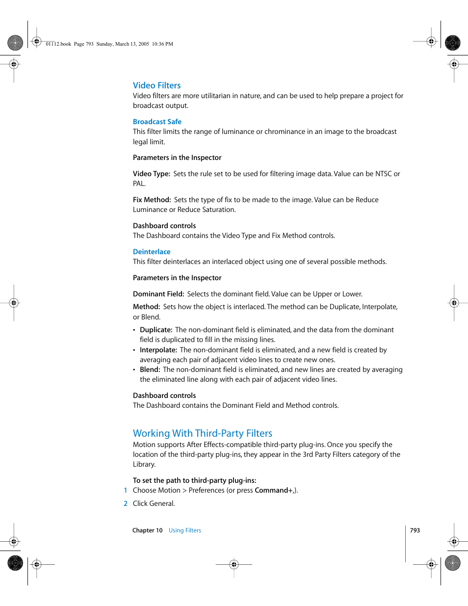 Video filters, Working with third-party filters | Apple Motion 2 User Manual | Page 793 / 999