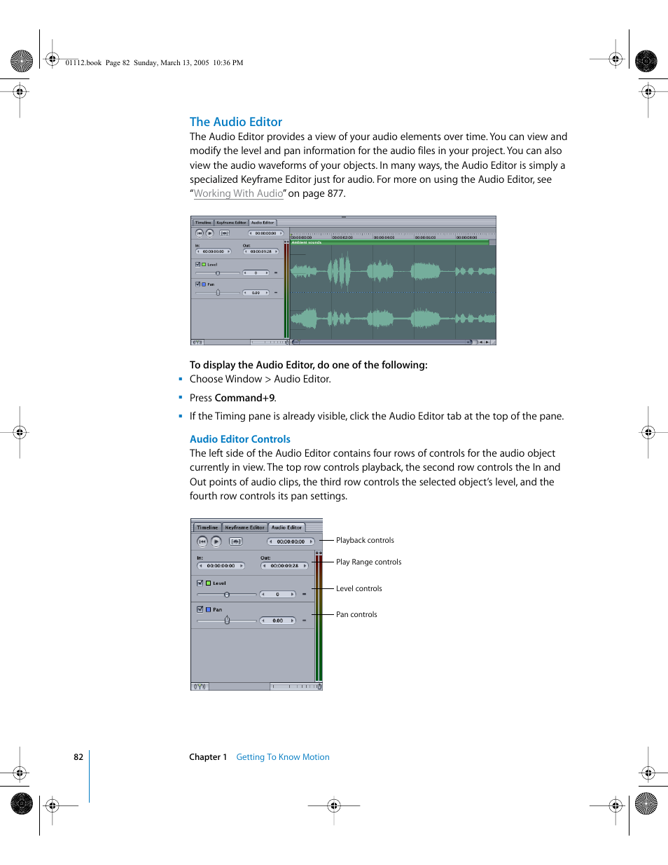 The audio editor | Apple Motion 2 User Manual | Page 82 / 999