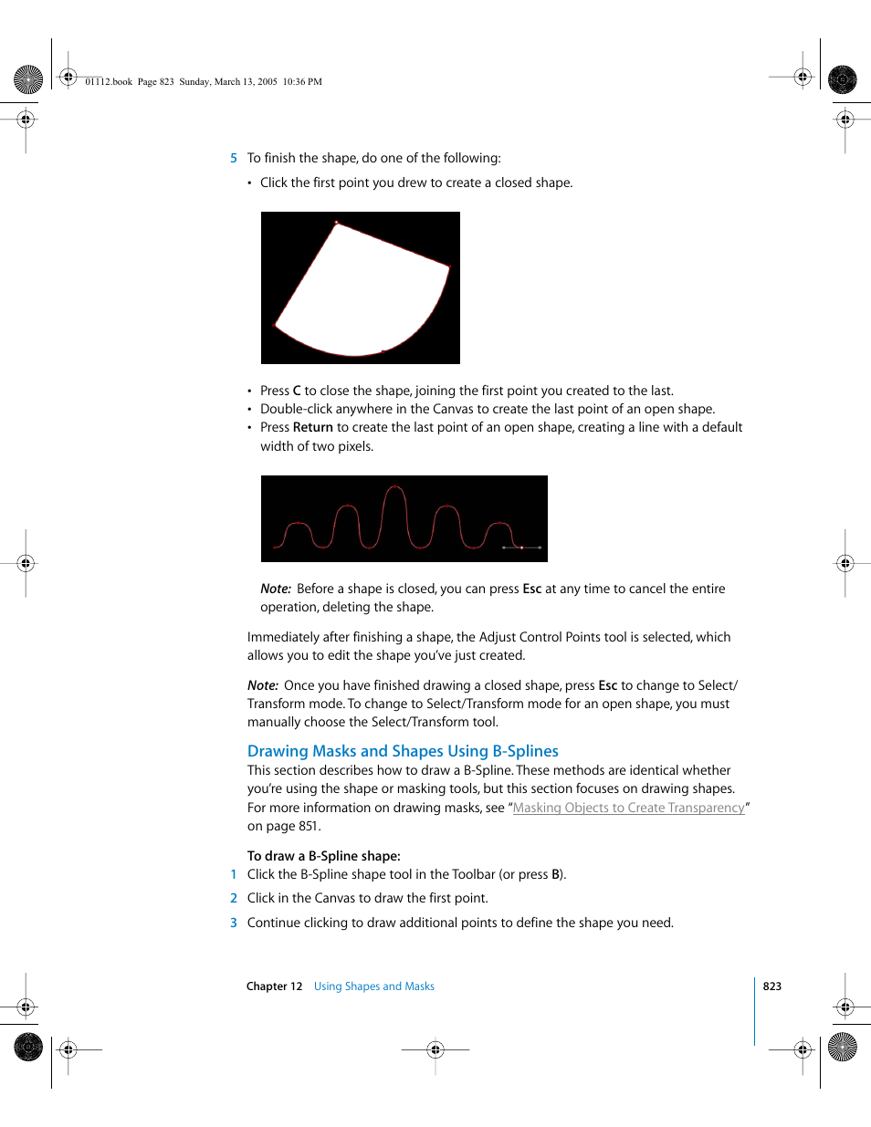 Drawing masks and shapes using b-splines | Apple Motion 2 User Manual | Page 823 / 999