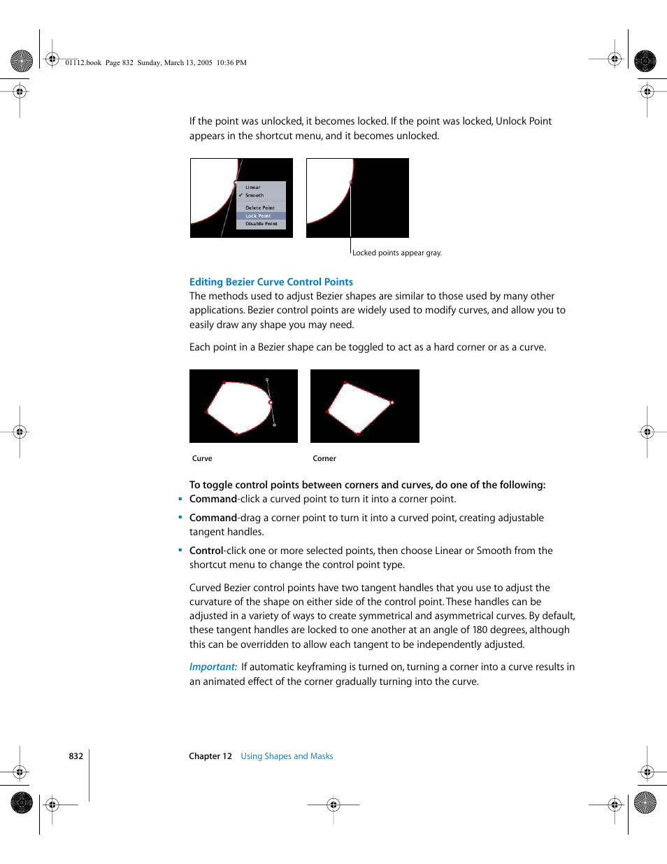 Editing bezier curve, Control points, Editing bezier curve control points | Apple Motion 2 User Manual | Page 832 / 999