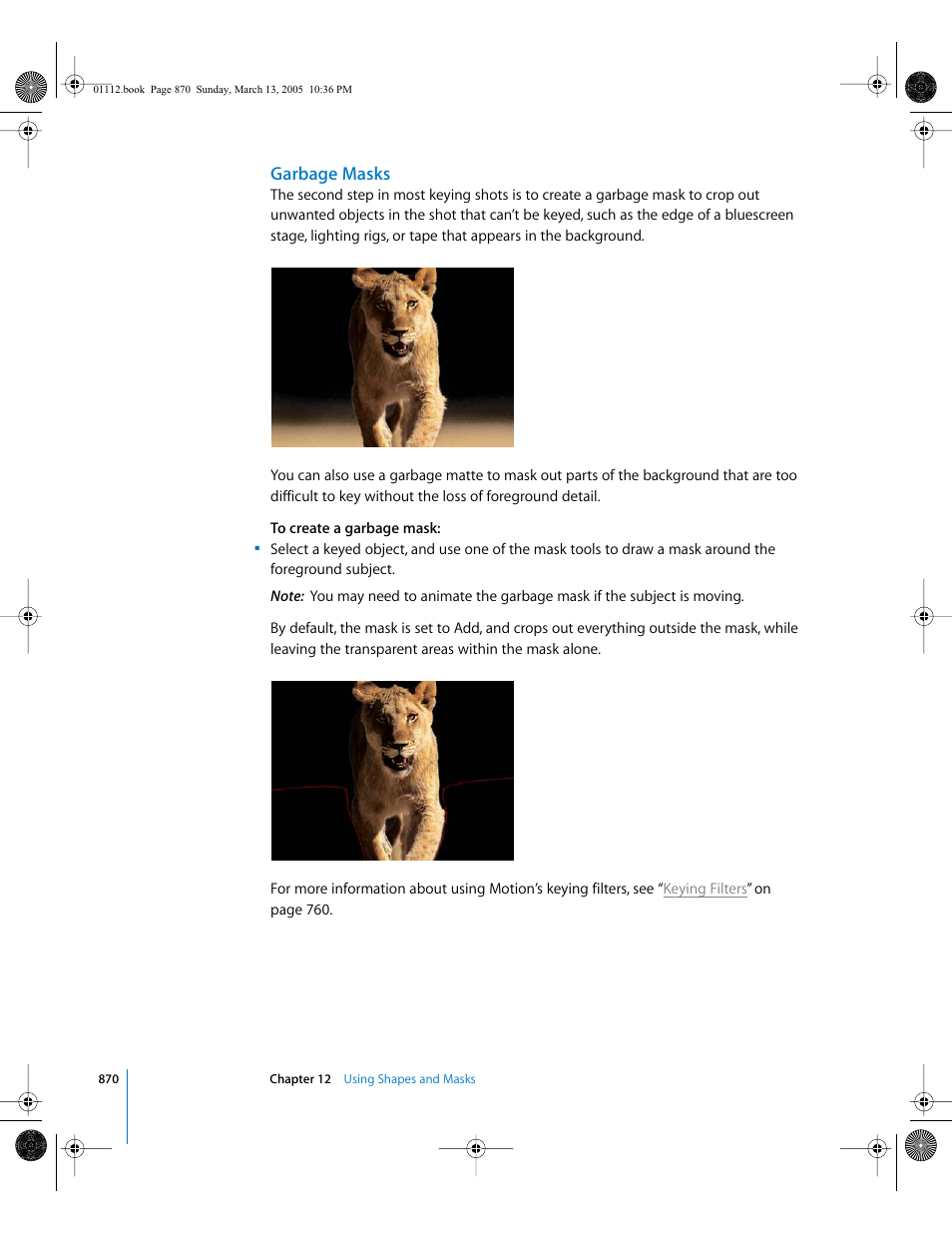 Garbage masks | Apple Motion 2 User Manual | Page 870 / 999