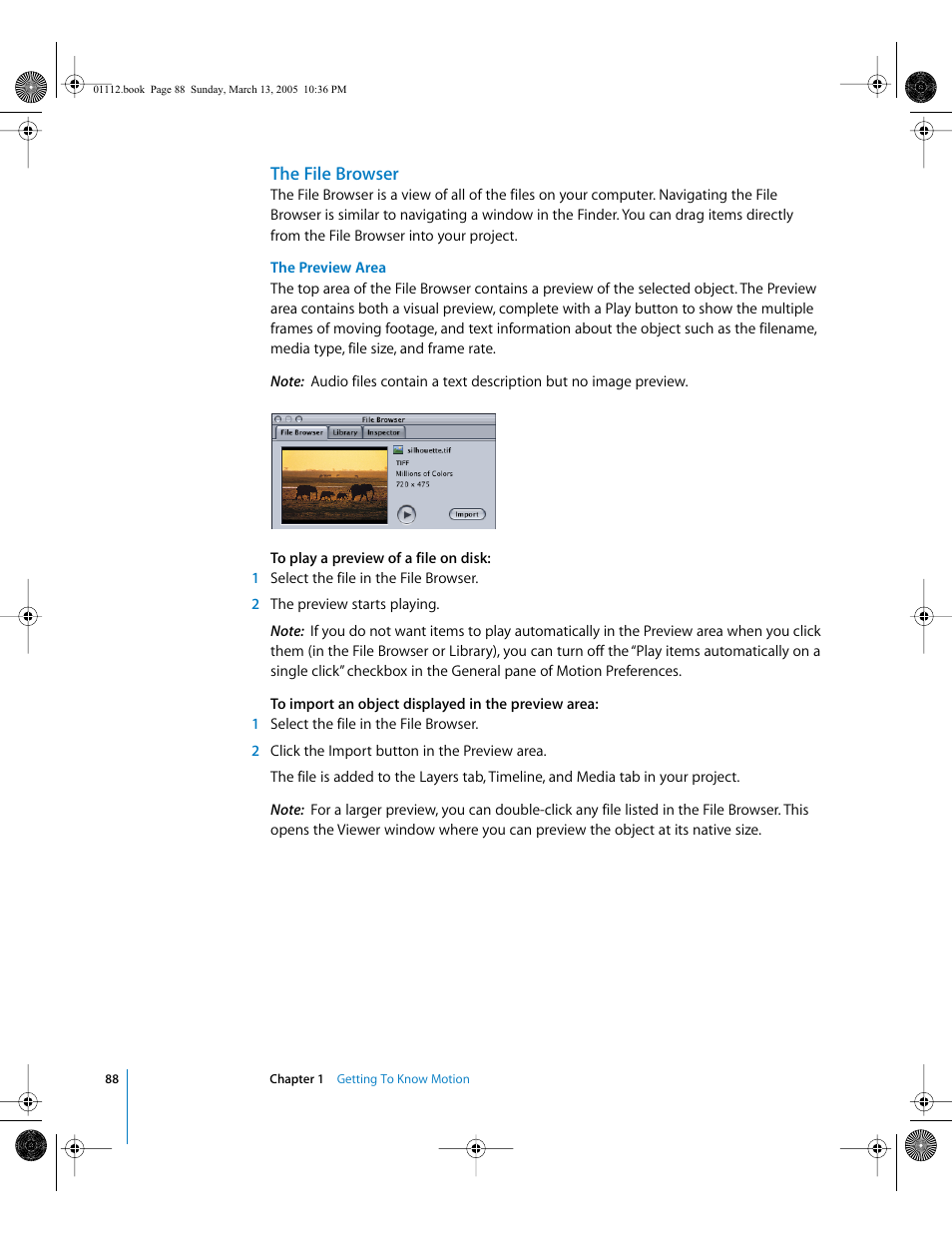 The file browser | Apple Motion 2 User Manual | Page 88 / 999