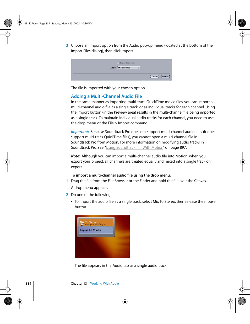 Adding a multi-channel audio file | Apple Motion 2 User Manual | Page 884 / 999