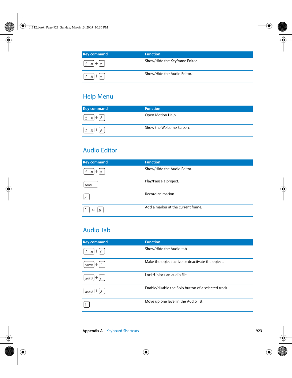 Help menu, Audio editor, Audio tab | Help menu audio editor audio tab | Apple Motion 2 User Manual | Page 923 / 999