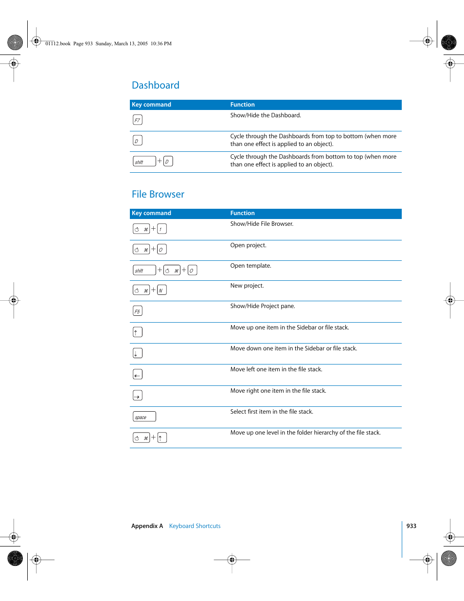 Dashboard, File browser, Dashboard file browser | Apple Motion 2 User Manual | Page 933 / 999