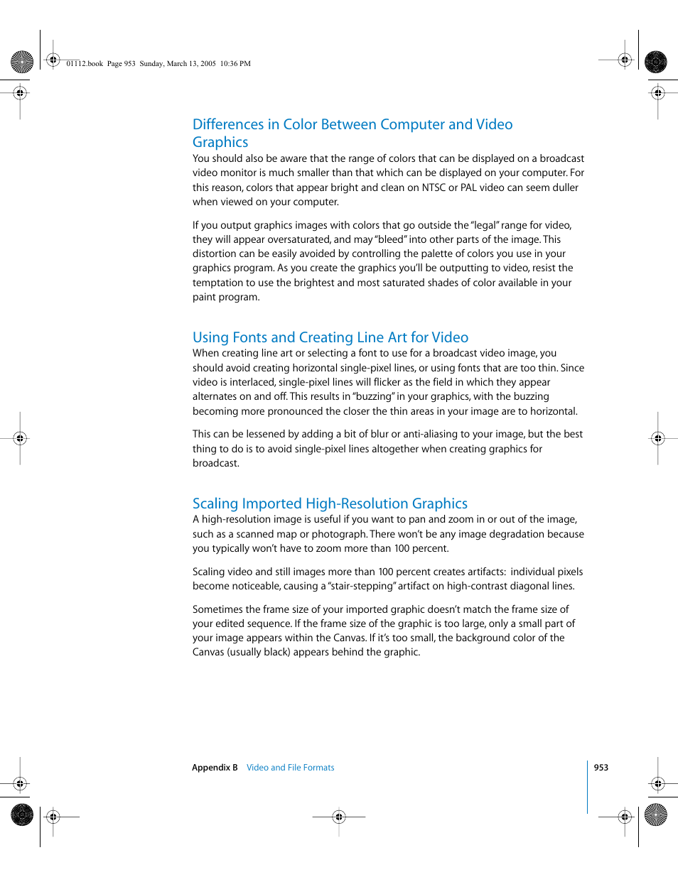 Using fonts and creating line art for video, Scaling imported high-resolution graphics | Apple Motion 2 User Manual | Page 953 / 999