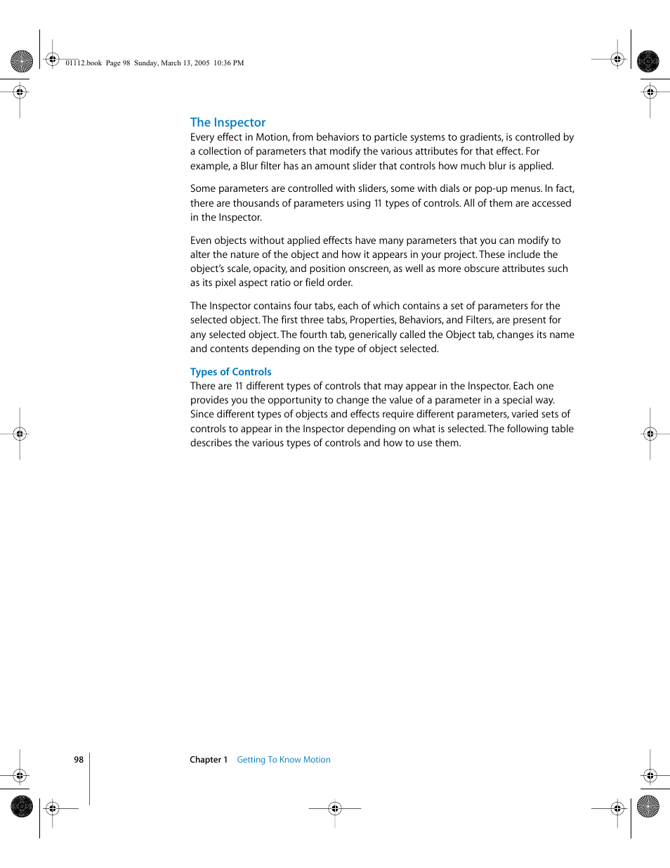 The inspector | Apple Motion 2 User Manual | Page 98 / 999