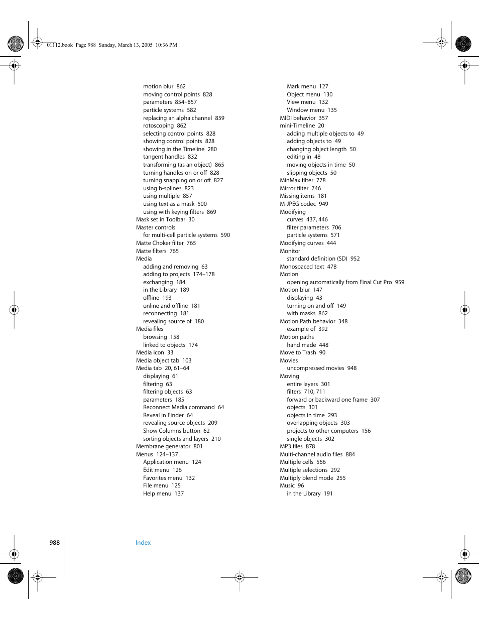 Apple Motion 2 User Manual | Page 988 / 999