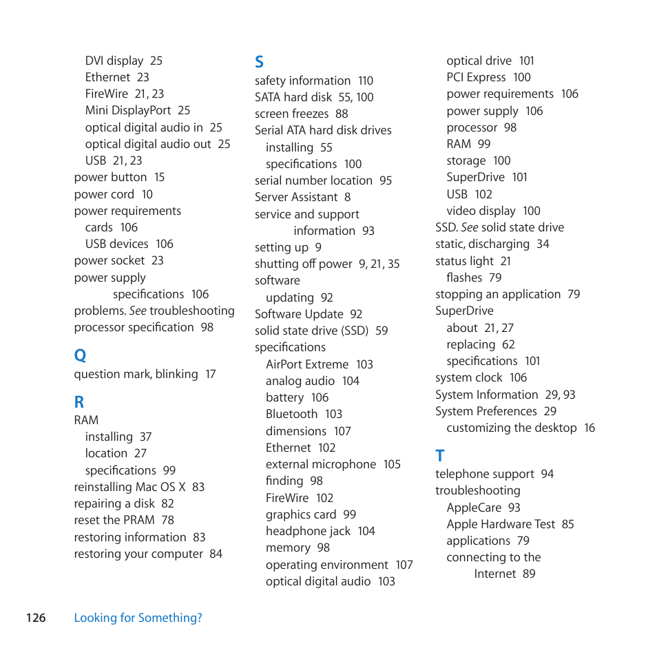 Apple Mac Pro Server (Mid 2010) User Manual | Page 126 / 128