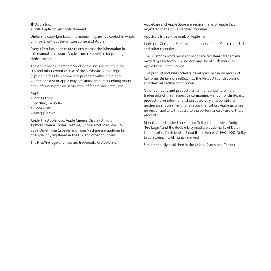 Apple Mac Pro Server (Mid 2010) User Manual | Page 128 / 128