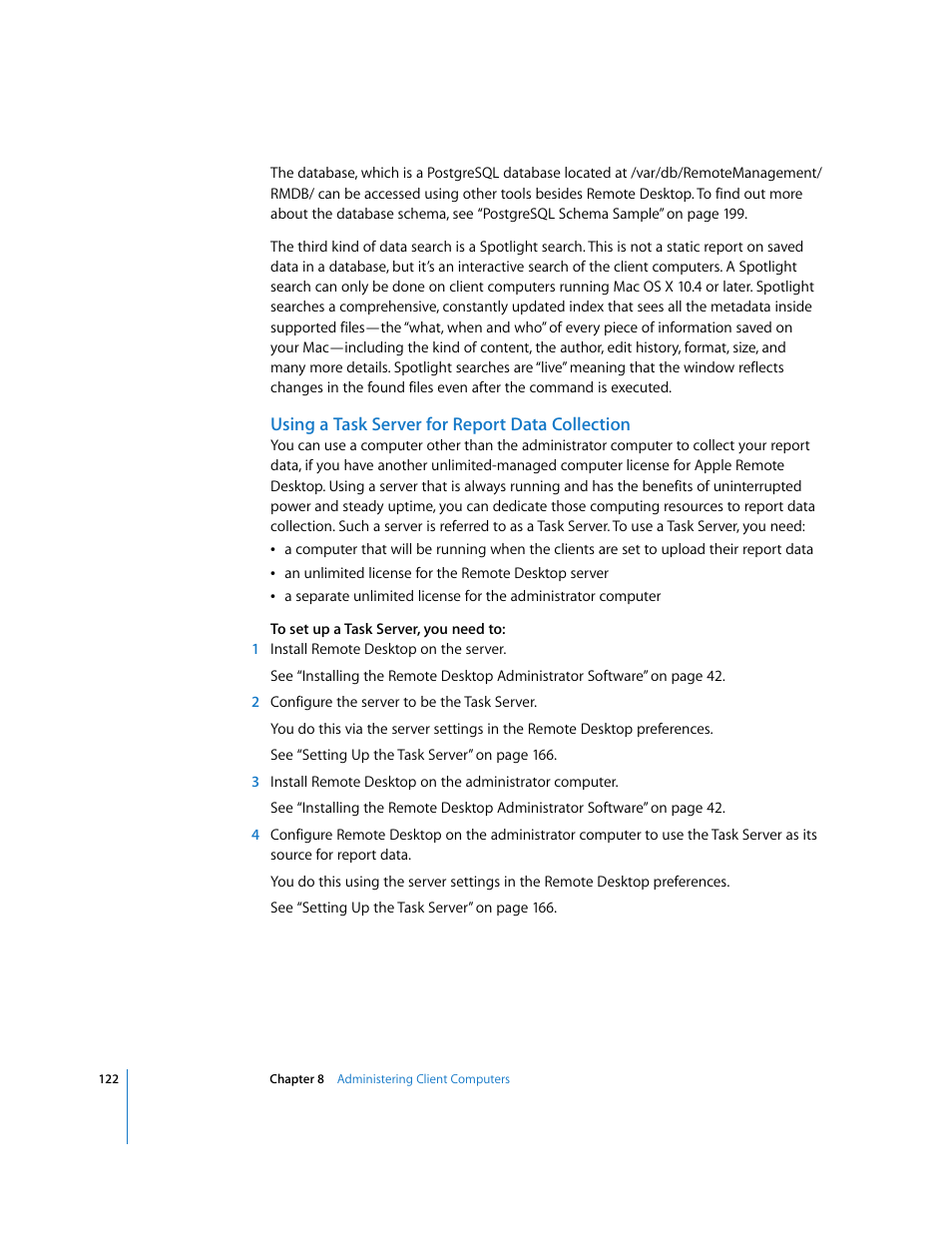 Using a task server for report data collection | Apple Remote Desktop User Manual | Page 122 / 203