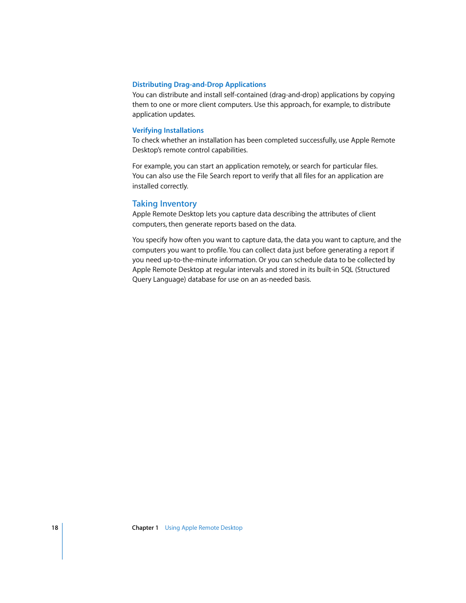 Taking inventory | Apple Remote Desktop User Manual | Page 18 / 203