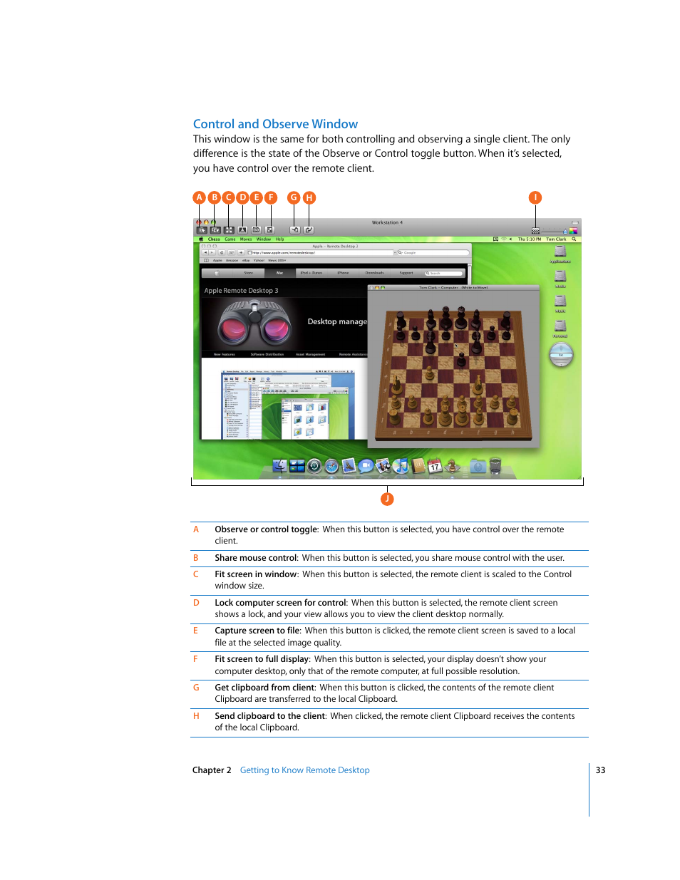 Control and observe window | Apple Remote Desktop User Manual | Page 33 / 203