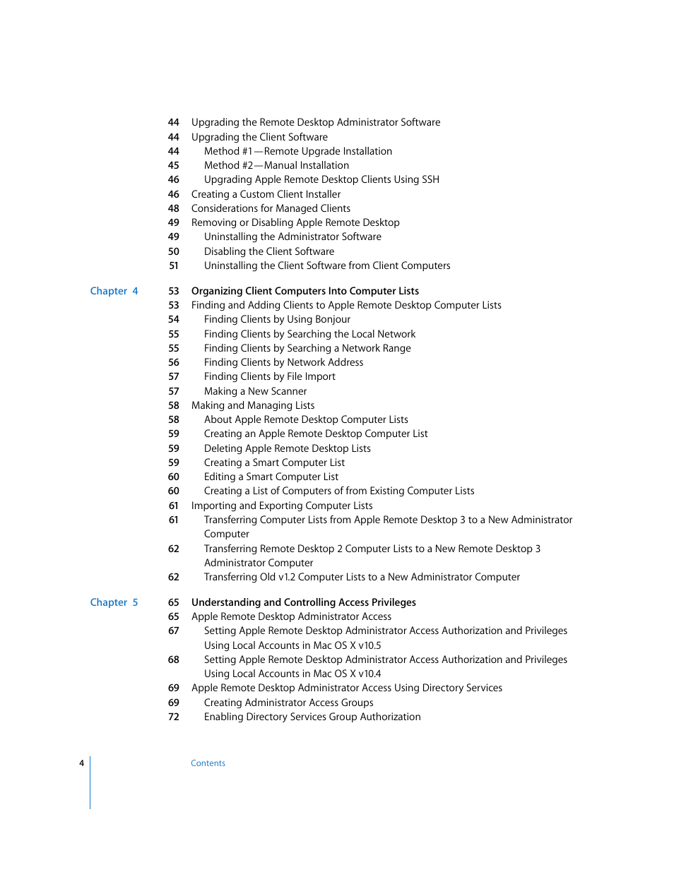 Apple Remote Desktop User Manual | Page 4 / 203