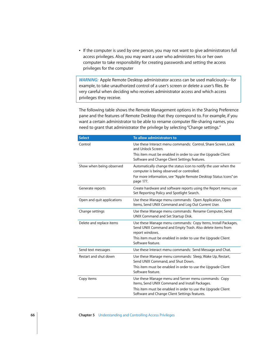 Apple Remote Desktop User Manual | Page 66 / 203