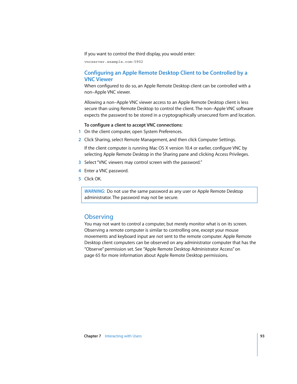 Observing | Apple Remote Desktop User Manual | Page 93 / 203