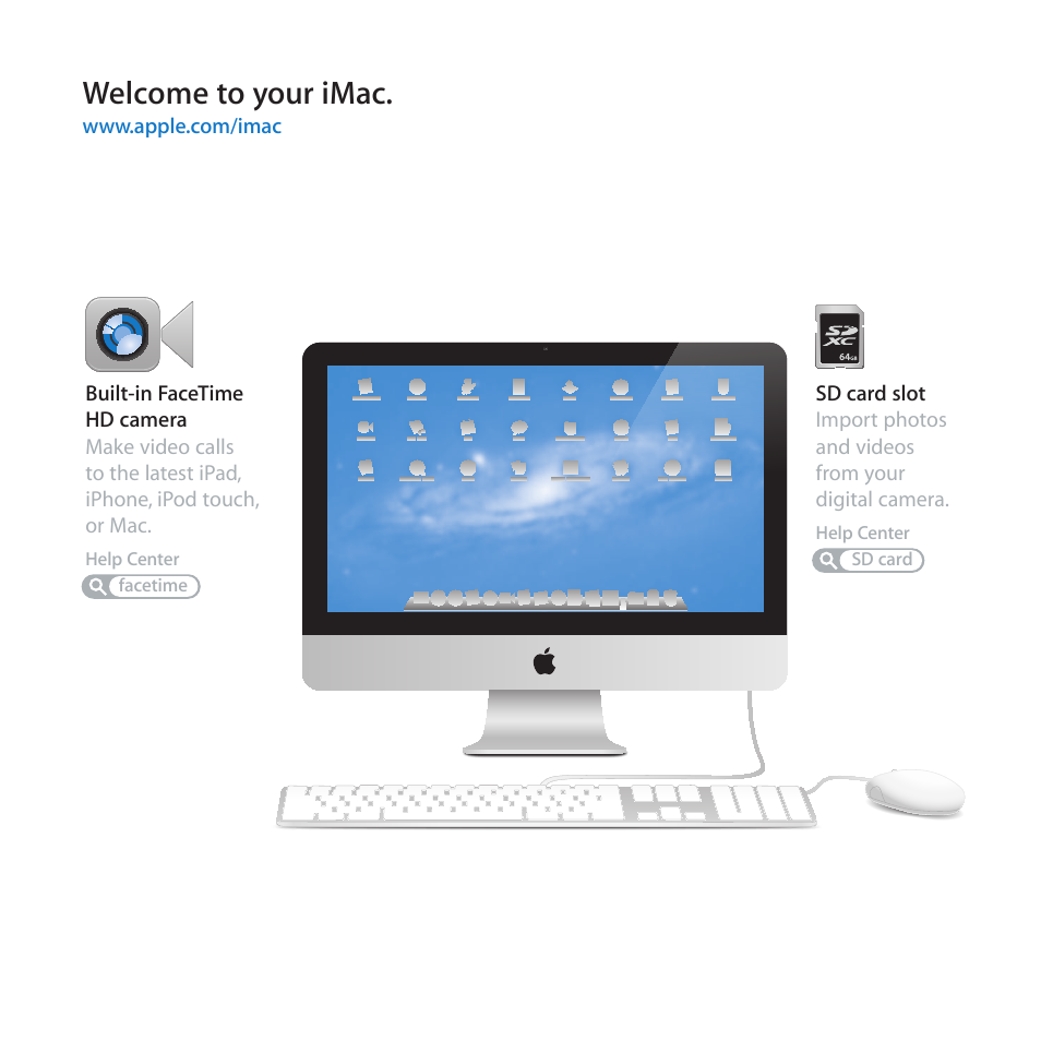 Welcome to your imac | Apple iMac (21.5-inch, Late 2011) User Manual | Page 2 / 80