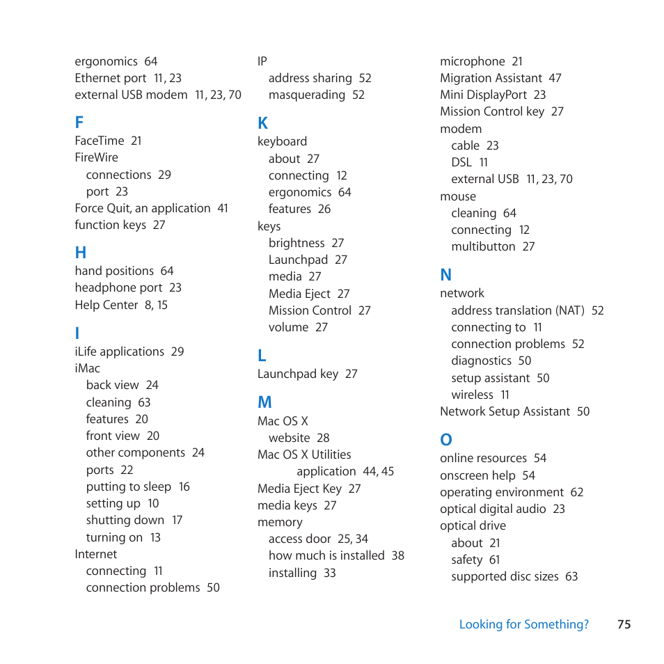 Apple iMac (21.5-inch, Late 2011) User Manual | Page 75 / 80