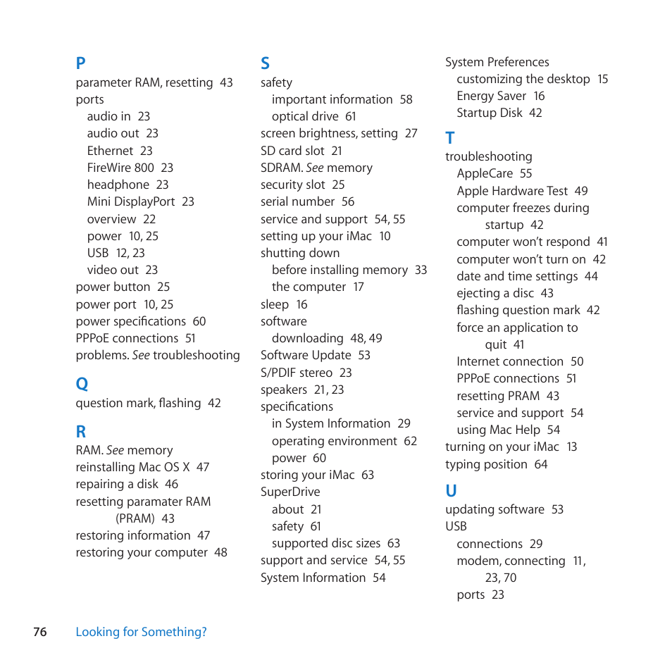 Apple iMac (21.5-inch, Late 2011) User Manual | Page 76 / 80