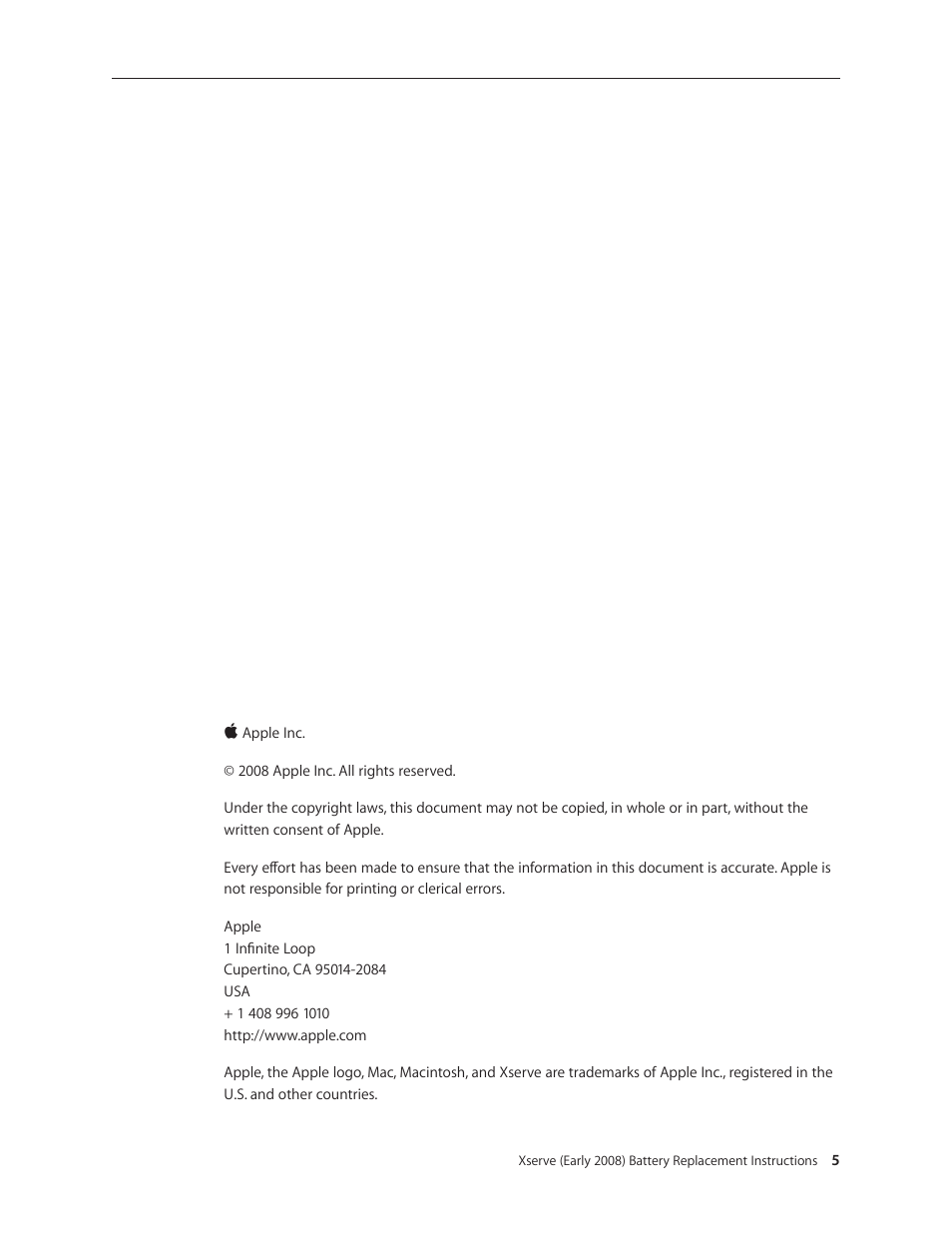 Apple Xserve (Early 2008) DIY Procedure for Battery User Manual | Page 5 / 5