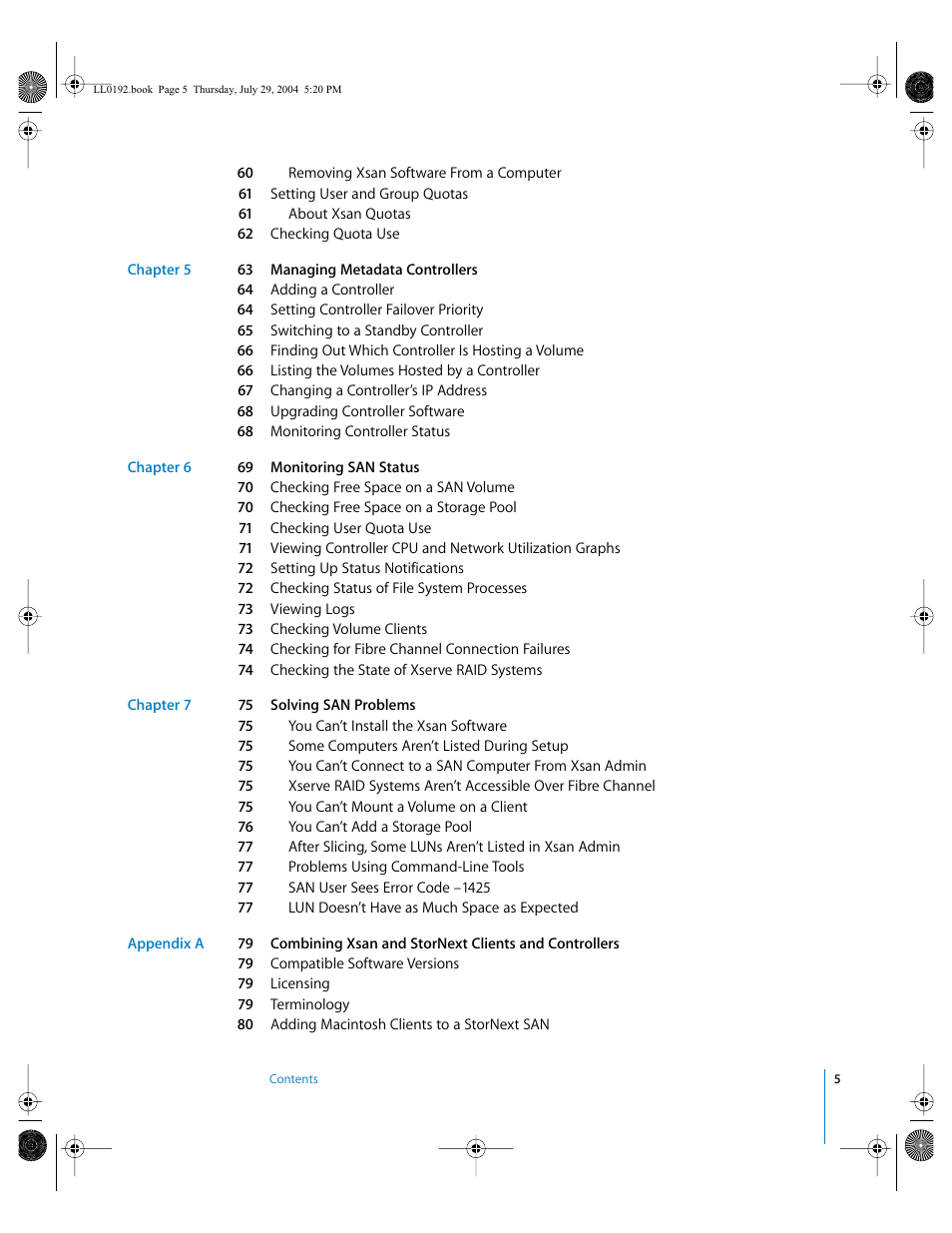 Apple Xsan 1.0 User Manual | Page 5 / 113