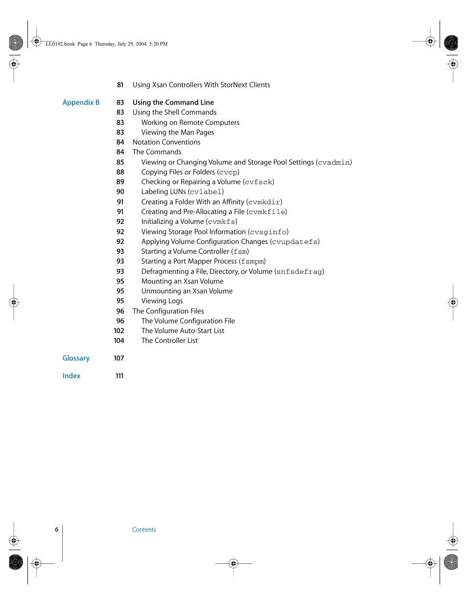 Apple Xsan 1.0 User Manual | Page 6 / 113