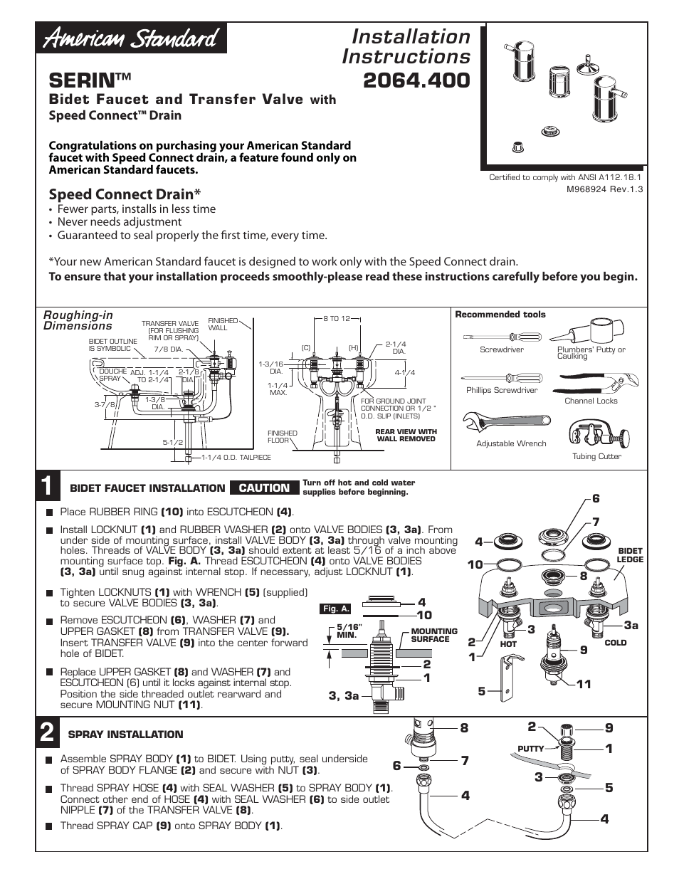 American Standard SERIN 2064.4 User Manual | 7 pages