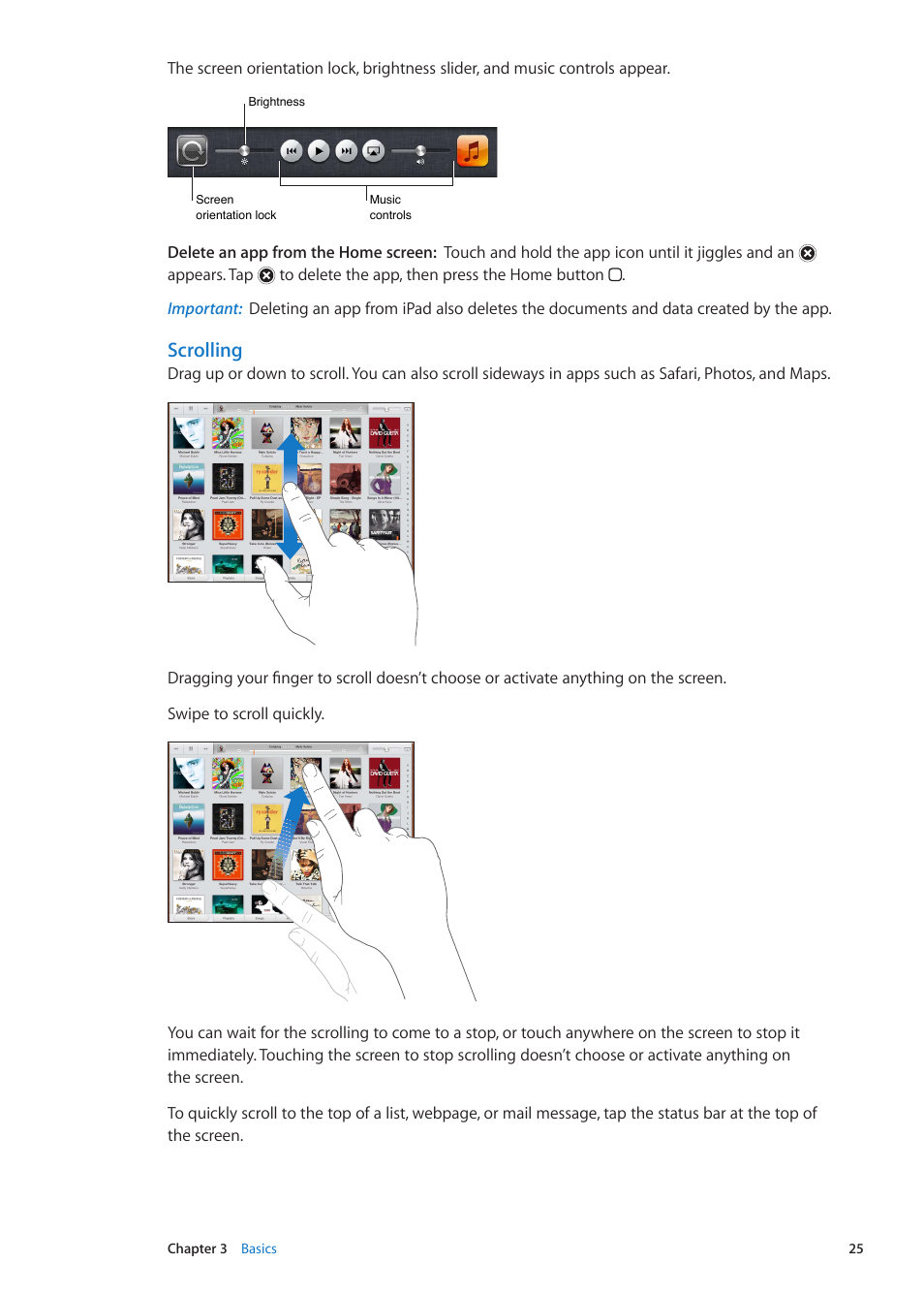 Scrolling | Apple iPad iOS 5.1 User Manual | Page 25 / 144