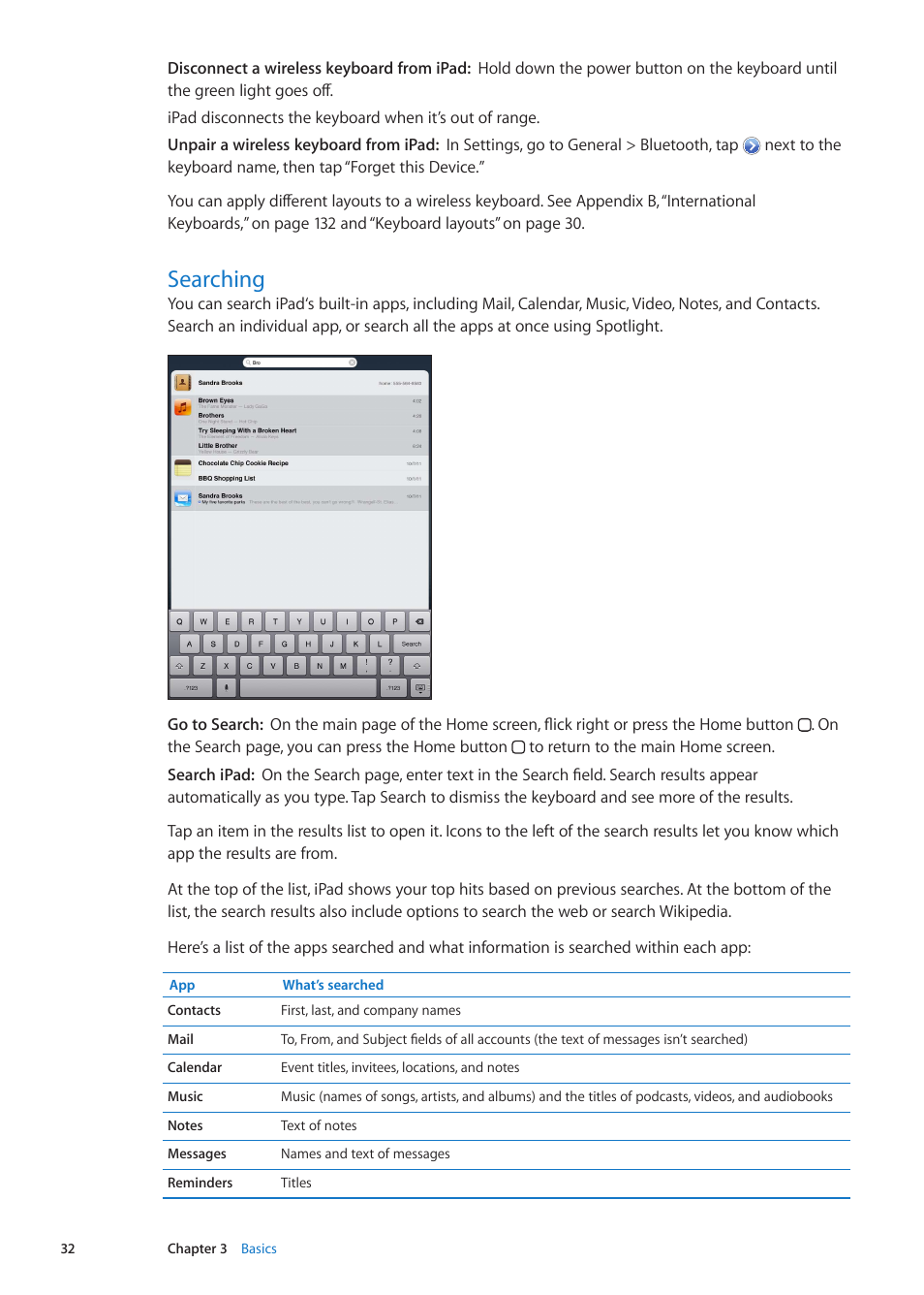 Searching, 32 searching | Apple iPad iOS 5.1 User Manual | Page 32 / 144