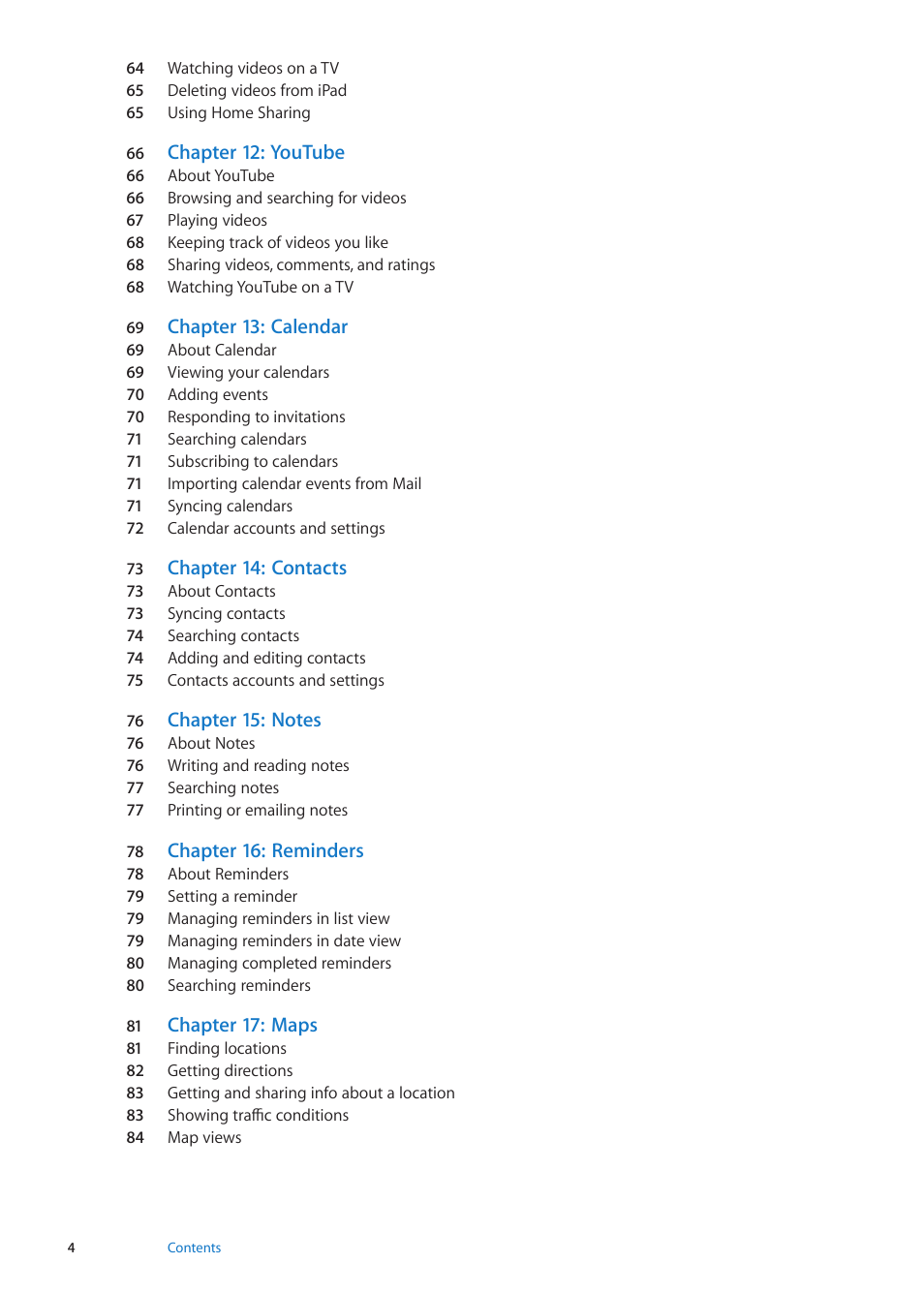 Apple iPad iOS 5.1 User Manual | Page 4 / 144