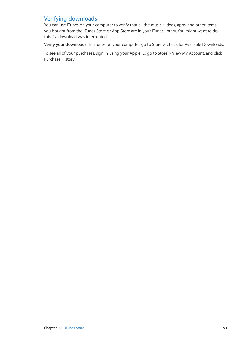 Verifying downloads, 93 verifying downloads | Apple iPad iOS 5.1 User Manual | Page 93 / 144