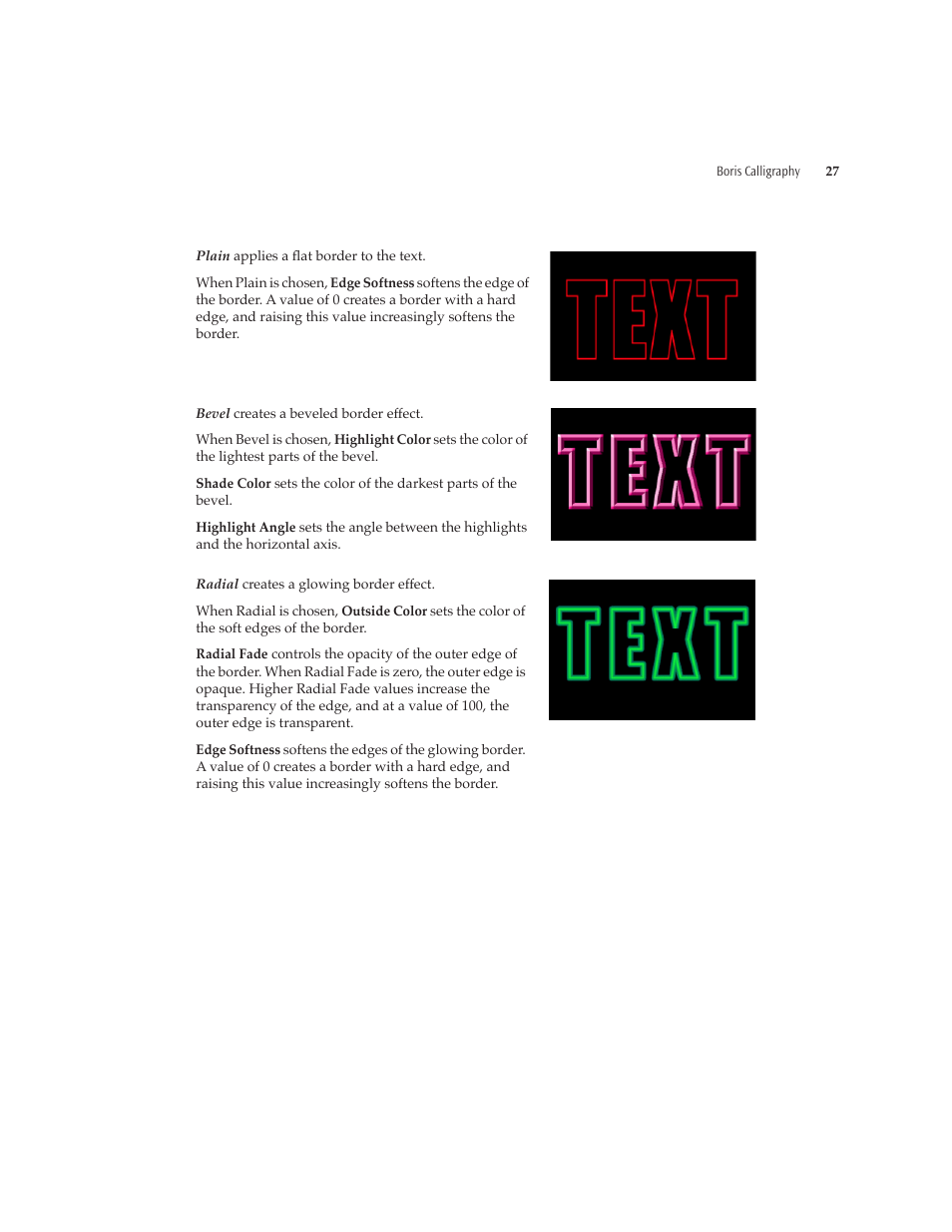 Boris FX Boris Calligraphy Version 2.0 User Manual | Page 27 / 84