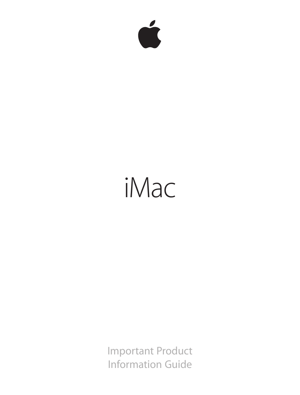 Apple iMac (Late 2013, Mid 2014) User Manual | 12 pages