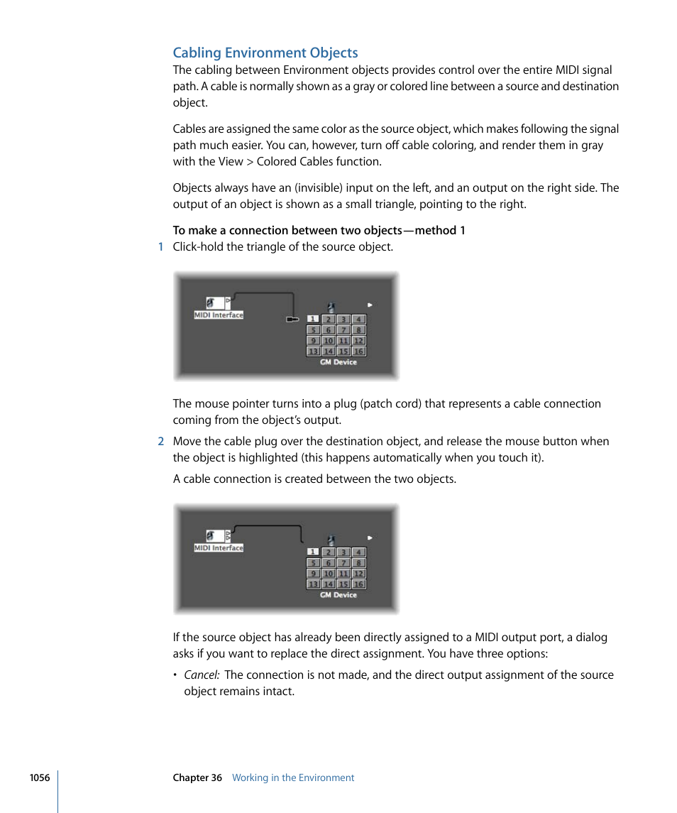 Cabling environment objects | Apple Logic Express 9 User Manual | Page 1056 / 1294