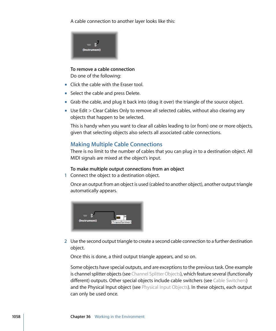 Making multiple cable connections | Apple Logic Express 9 User Manual | Page 1058 / 1294