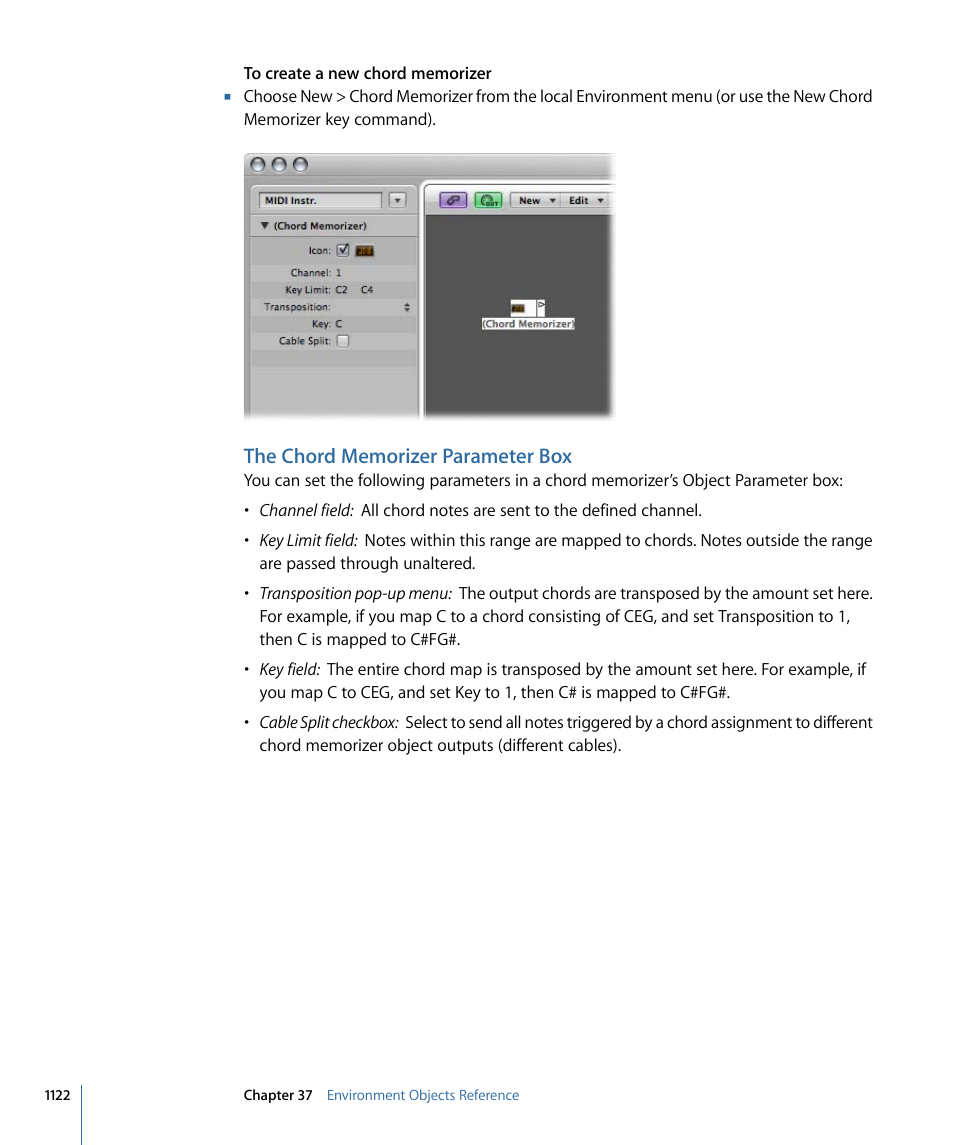 The chord memorizer parameter box | Apple Logic Express 9 User Manual | Page 1122 / 1294