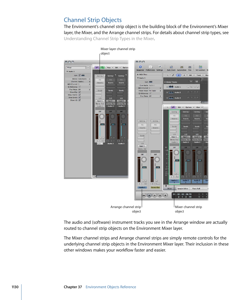 Channel strip objects | Apple Logic Express 9 User Manual | Page 1130 / 1294