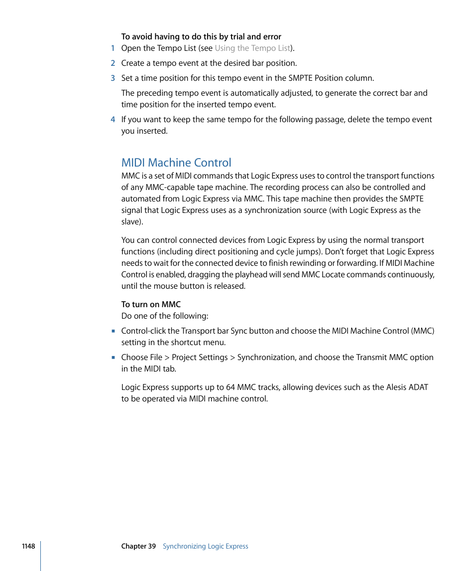 Midi machine control | Apple Logic Express 9 User Manual | Page 1148 / 1294