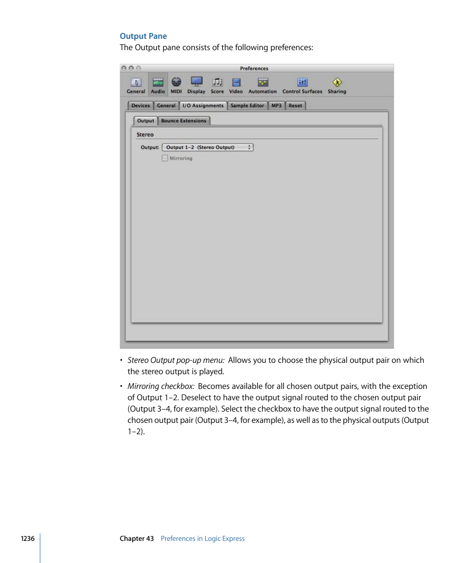 Output pane | Apple Logic Express 9 User Manual | Page 1236 / 1294