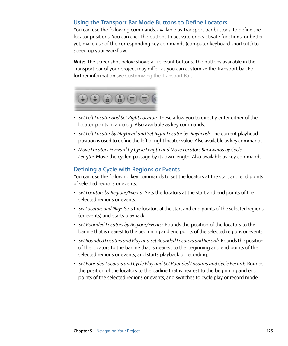 Defining a cycle with regions or events | Apple Logic Express 9 User Manual | Page 125 / 1294