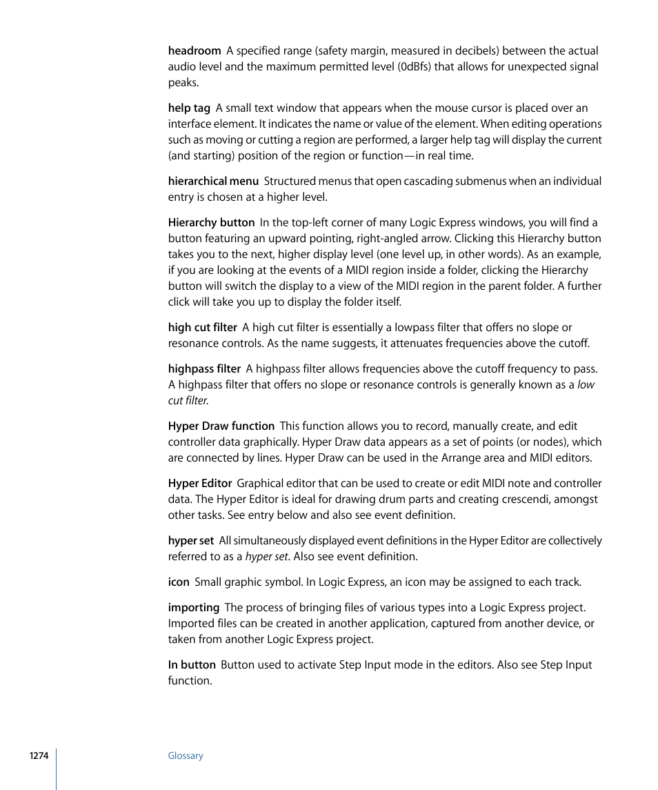 Apple Logic Express 9 User Manual | Page 1274 / 1294