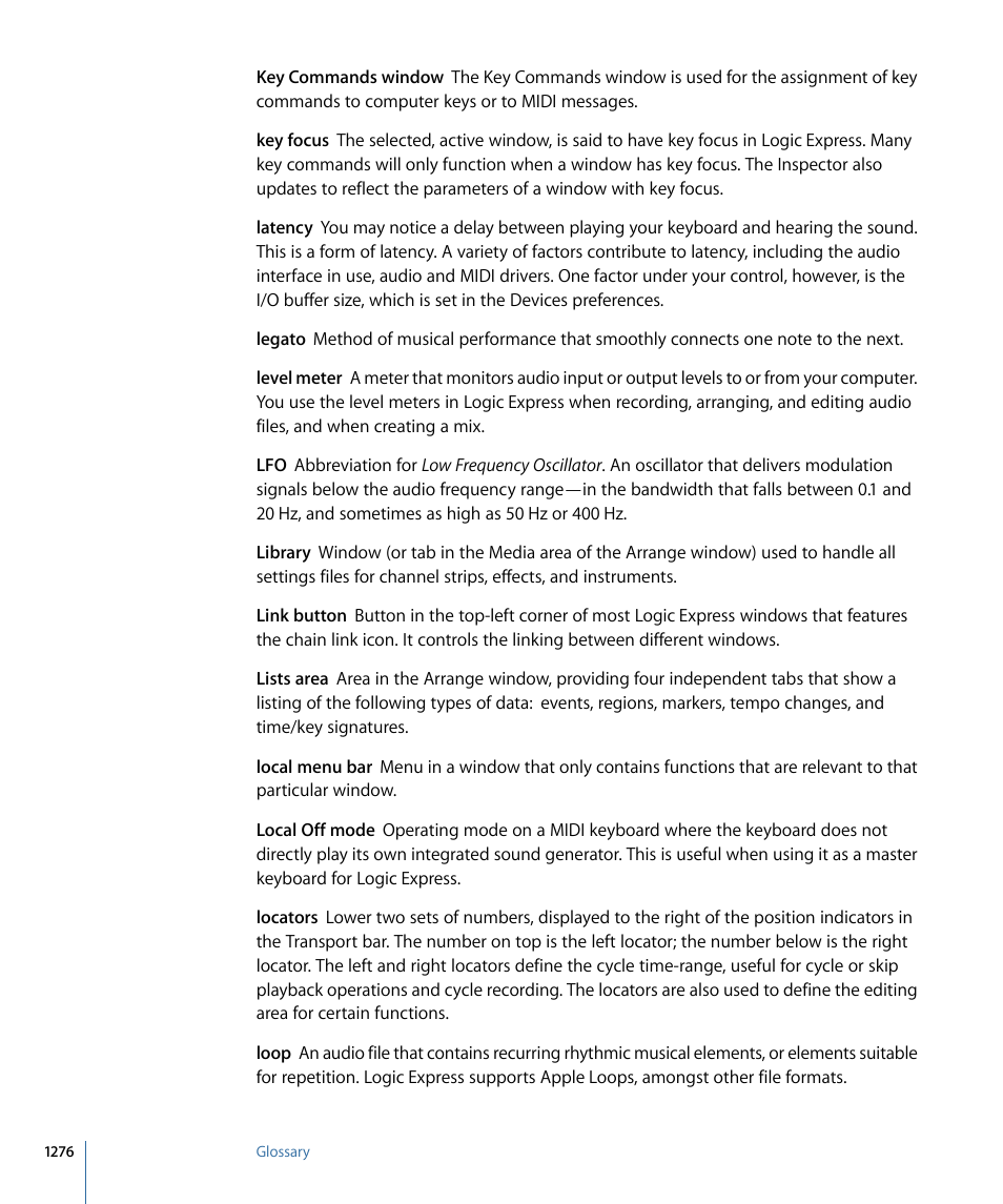 Apple Logic Express 9 User Manual | Page 1276 / 1294