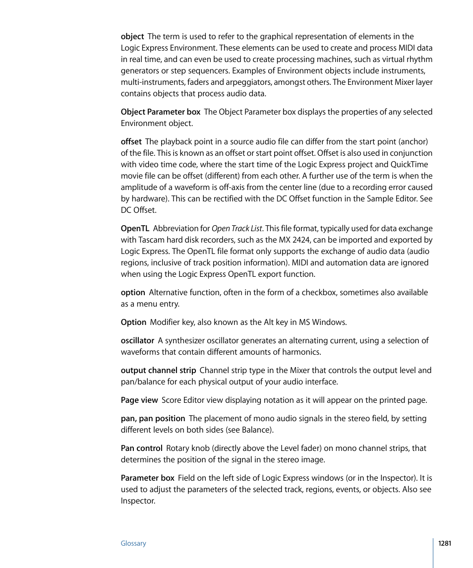 Apple Logic Express 9 User Manual | Page 1281 / 1294